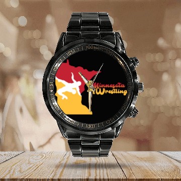 Discover Minnesota Wrestling Calendar Steel Band Watch