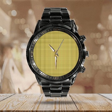 Discover Easter Carrot Colors Plaid Pattern Calendar Steel Band Watch