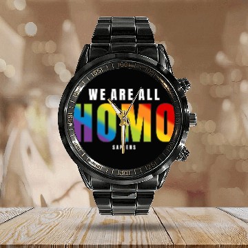 Discover LGBTQ We Are All Homo Sapiens Pride Gift idea Calendar Steel Band Watch
