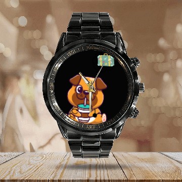 Discover Dogtor Travel Coffee - Dog Lovers Calendar Steel Band Watch