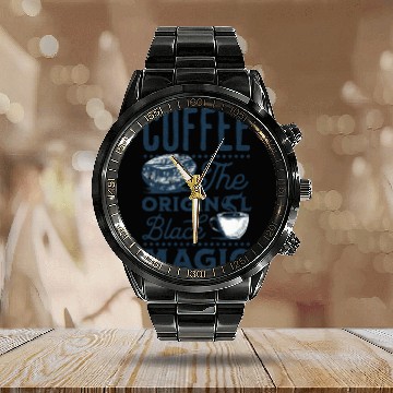 Discover Coffee is the original Black Magic Calendar Steel Band Watch