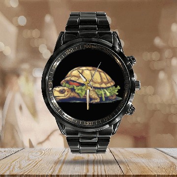 Discover Turtle Sandwich Sticker n' Calendar Steel Band Watch Version