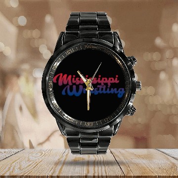 Discover Mississippi Wrestling Calendar Steel Band Watch