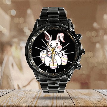 Discover Easter Medical Bunny Eggs Nursing Rabbit Calendar Steel Band Watch