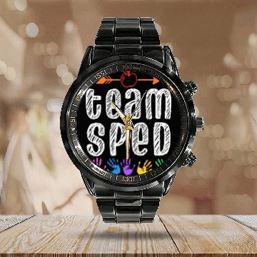 Discover Team Sped Teacher Awareness Special Education Calendar Steel Band Watch