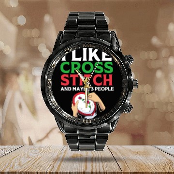 Discover I Like Cross Stitch And Maybe 3 People Calendar Steel Band Watch