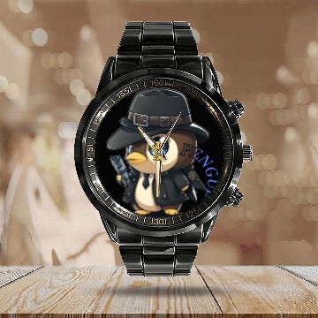 Discover Spy Penguin Calendar Steel Band Watch