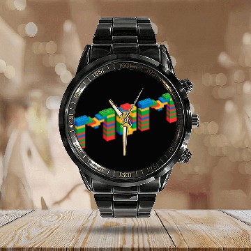 Discover Mom Brick Builder for Funny Mommy of Blocks Calendar Steel Band Watch