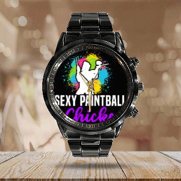 Discover Paintball Paint Gun Paintball Player Paintballer Calendar Steel Band Watch
