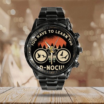 Discover Bird Watching The Bird Nocular Retro Bird Watcher Calendar Steel Band Watch