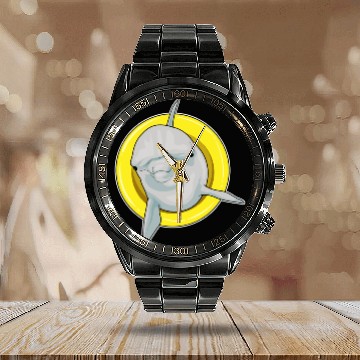 Discover Dolphin Swimming Lifebuoy Calendar Steel Band Watch
