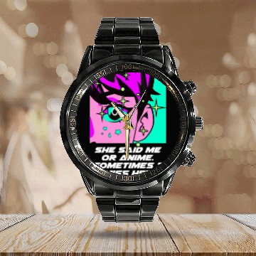 Discover She Said Me or Anime Couples Kawaii Lovers Cute Fu Calendar Steel Band Watch