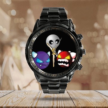 Discover geometry dash insane game Calendar Steel Band Watch