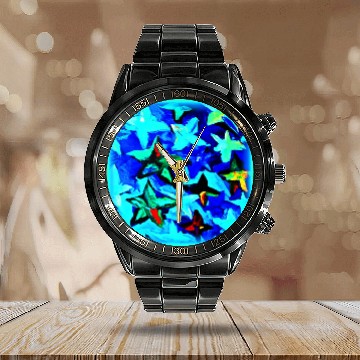Discover Blue Starry Night Sky Painting. Buy Now Calendar Steel Band Watch