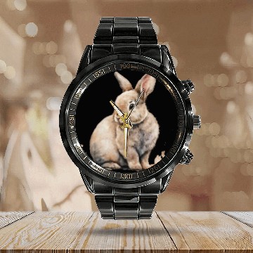 Discover Easter Bunny Calendar Steel Band Watch