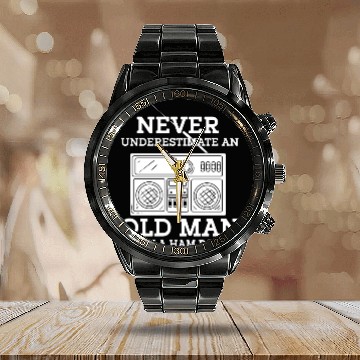 Discover Never Underestimate An Old Man With A Ham Radio Calendar Steel Band Watch