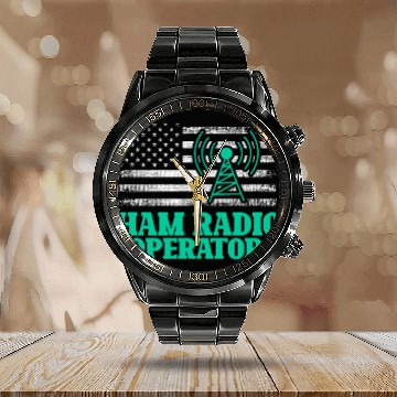 Discover Ham Radio Operator Calendar Steel Band Watch