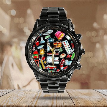 Discover Back To School Realistic Object Calendar Steel Band Watch