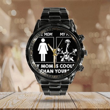 Discover MY MOM Love Motorcycle Calendar Steel Band Watch