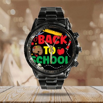 Discover Back To School Pupil Grade Teacher Calendar Steel Band Watch