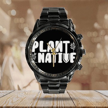 Discover Gardener Plant Native Enthusiast Organic Plants Calendar Steel Band Watch