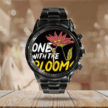 Discover Cottagecore Mushroom Aesthetic Nature Conservation Calendar Steel Band Watch