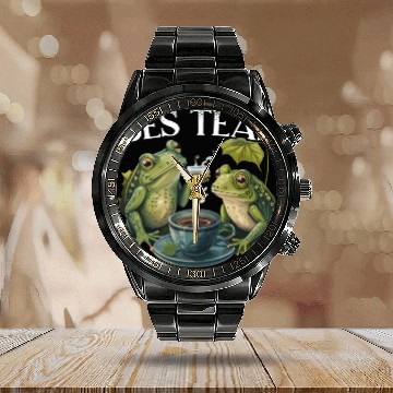 Discover Cottagecore Mushroom Aesthetic Nature Conservation Calendar Steel Band Watch