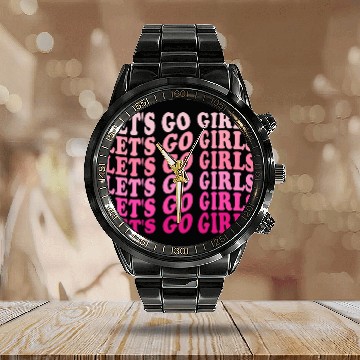 Discover Let's Go Girls Calendar Steel Band Watch, BRIDE,Bachelorette Party