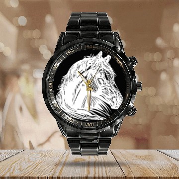 Discover Mares Horse Portrait With Beautiful Mane Calendar Steel Band Watch