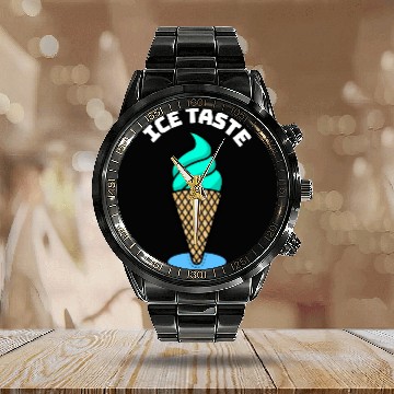 Discover Ice Taste For Ice Cream Lover Calendar Steel Band Watch