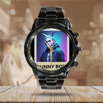 Discover Bunny Boy Card Design Calendar Steel Band Watch