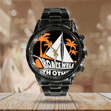 Discover Boating Boat Captains Boating Sailing Cruise Ship Calendar Steel Band Watch