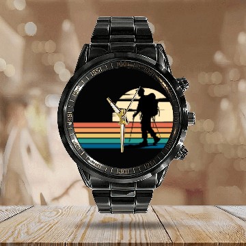 Discover Hiking Mens Colorful Calendar Steel Band Watch