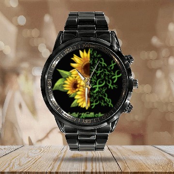 Discover Sunflower May Green Mental Health Awareness Calendar Steel Band Watch