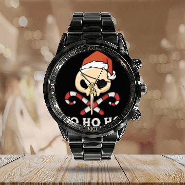 Discover Santa Pirate Funny Christmas - Yo Ho Ho, Pirate Calendar Steel Band Watch