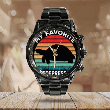 Discover Turtle Antidepressant - Turtle Lover Funny Calendar Steel Band Watch