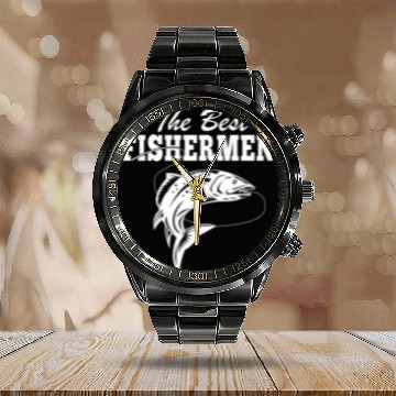 Discover The Best Fishermen Fishing Lover Calendar Steel Band Watch