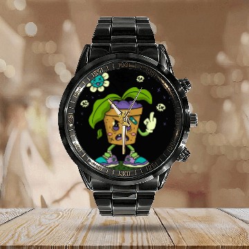 Discover Angry Plant Calendar Steel Band Watch