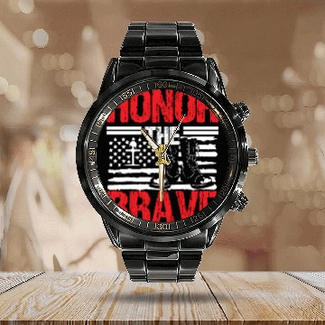 Discover Soldier honor the brave military army veteran Calendar Steel Band Watch