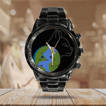 Discover Save The Earth Its The Only Planet With Cat Calendar Steel Band Watch