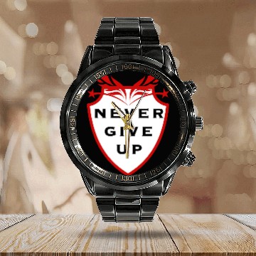 Discover never give up Calendar Steel Band Watch