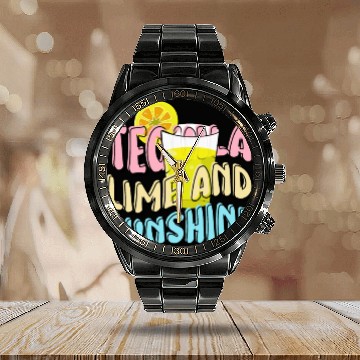 Discover Tequila Lime and Sunshine, summer is coming Calendar Steel Band Watch