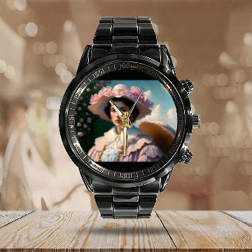 Discover sad woman Calendar Steel Band Watch