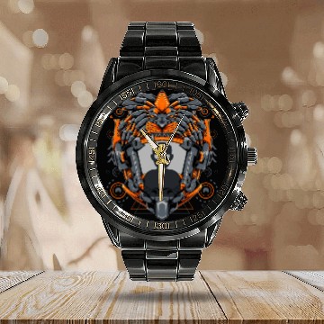 Discover border avatar lion cyberpunk WKJXVY Calendar Steel Band Watch