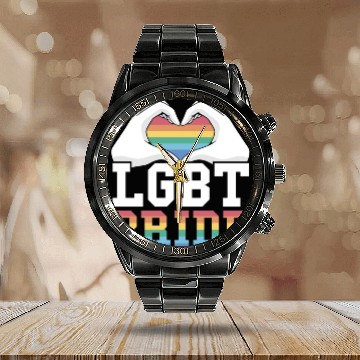 Discover Gay Rights Rainbow Pride Month LGBTQ Gay Pride Calendar Steel Band Watch