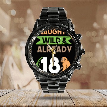 Discover Gift 18 years birthday girl boy Ape Monkey Calendar Steel Band Watch