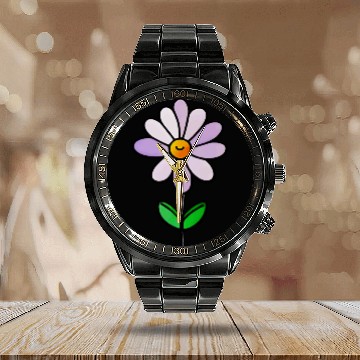 Discover Lavender Flower Art Calendar Steel Band Watch