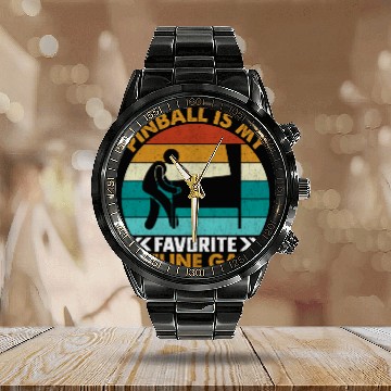 Discover Pinball Is My Favorite Offline Game I Pinball Calendar Steel Band Watch