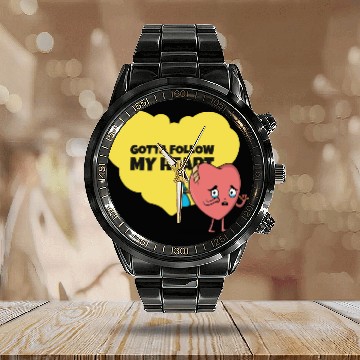 Discover Gotta Follow My Heart Anti Valentine Heart Calendar Steel Band Watch