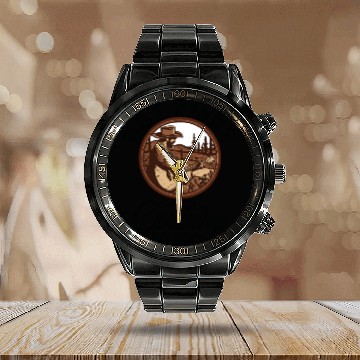 Discover but first coutry music Calendar Steel Band Watch